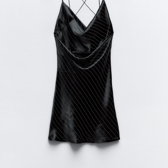 New Zara Jewel Satin Effect Dress - Picture 3 of 6